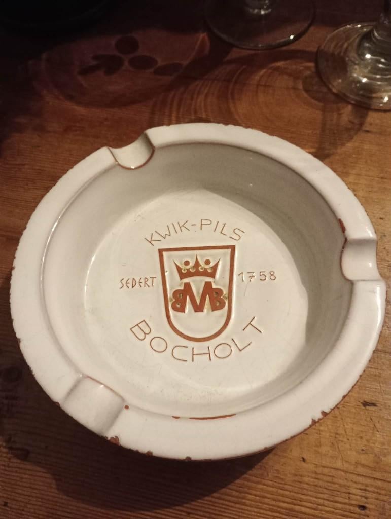 Brouwerij bier oude asbak Kwik PiLs Martens, Verzamelen, Biermerken, Ophalen of Verzenden, Gebruikt, Reclamebord, Plaat of Schild