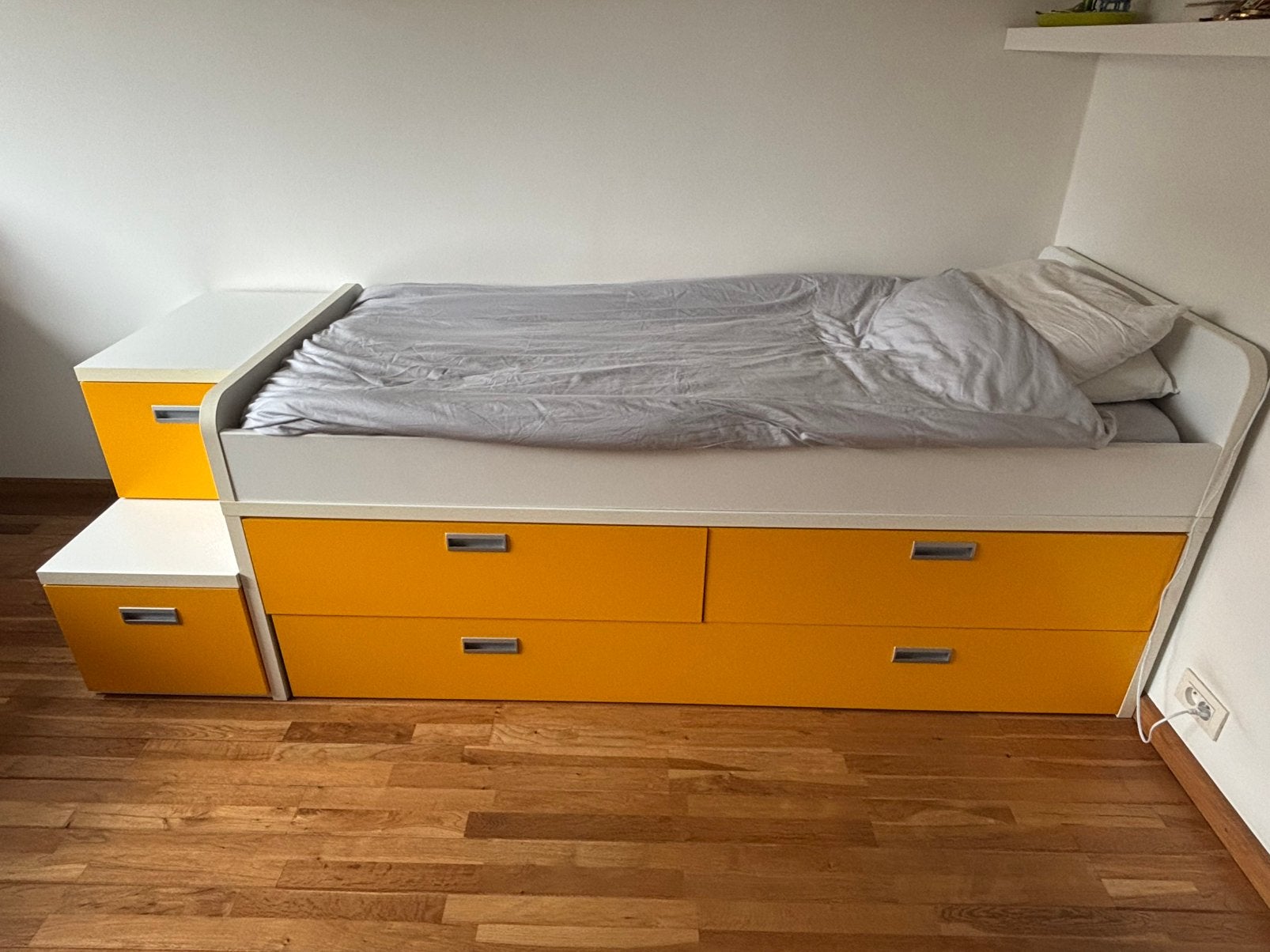 Hoogslaper met bureaulade, Maison & Meubles, Chambre à coucher | Lits, Enlèvement, Utilisé, Une personne, 90 cm