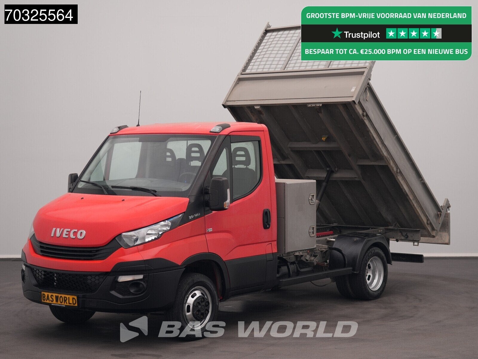 Iveco Daily 35C12 Kipper met Kist 3500kg trekhaak Euro6 Airc, Gebruikt, Euro 6, Iveco, 120 pk