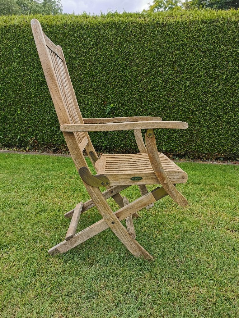 8 "Westminster" teak tuinstoelen, Jardin & Terrasse, Chaises de jardin, Enlèvement, Utilisé, Bois de teck, Pliant