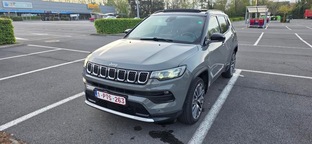 jeep compass 7/2021 hybrid rechargeable, full options., Automaat, 4 cilinders, 5 zetels, Zilver of Grijs