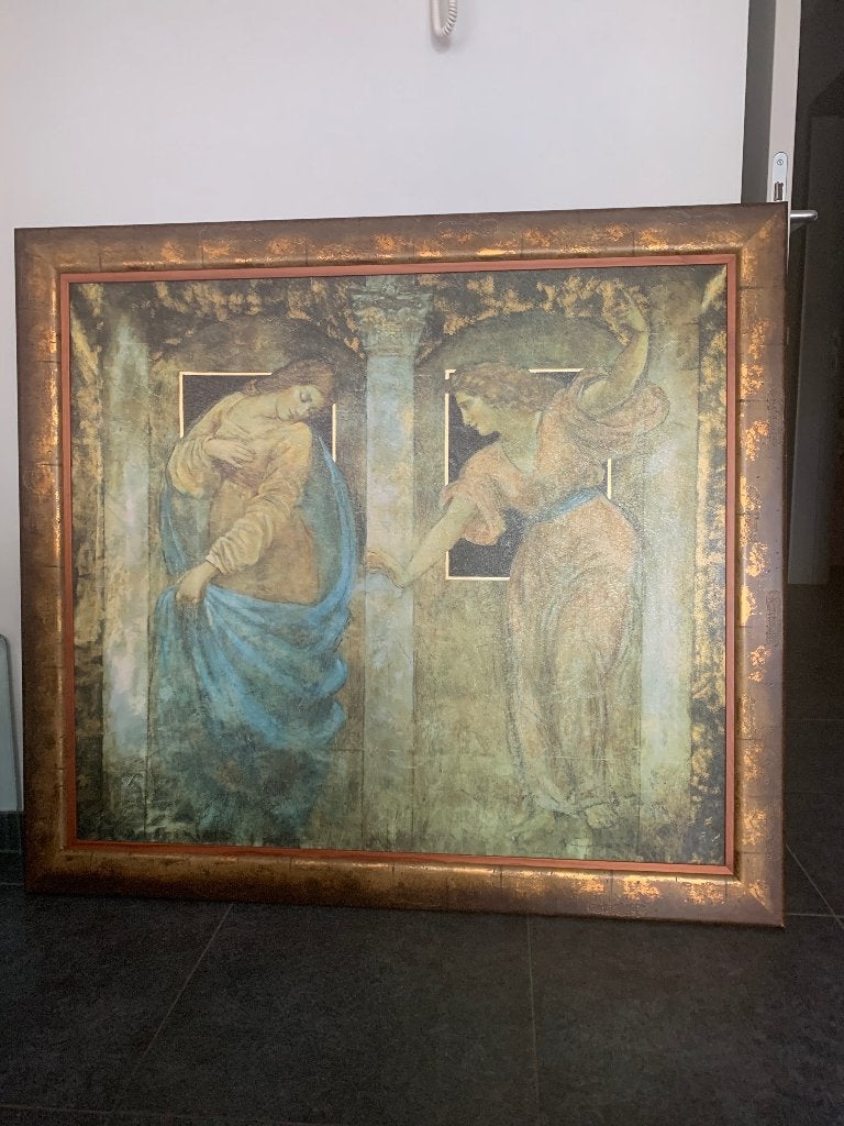 Groot schilderij in zeer goede staat, Portrait ou Personnes, Enlèvement, Classique, Peint à la main
