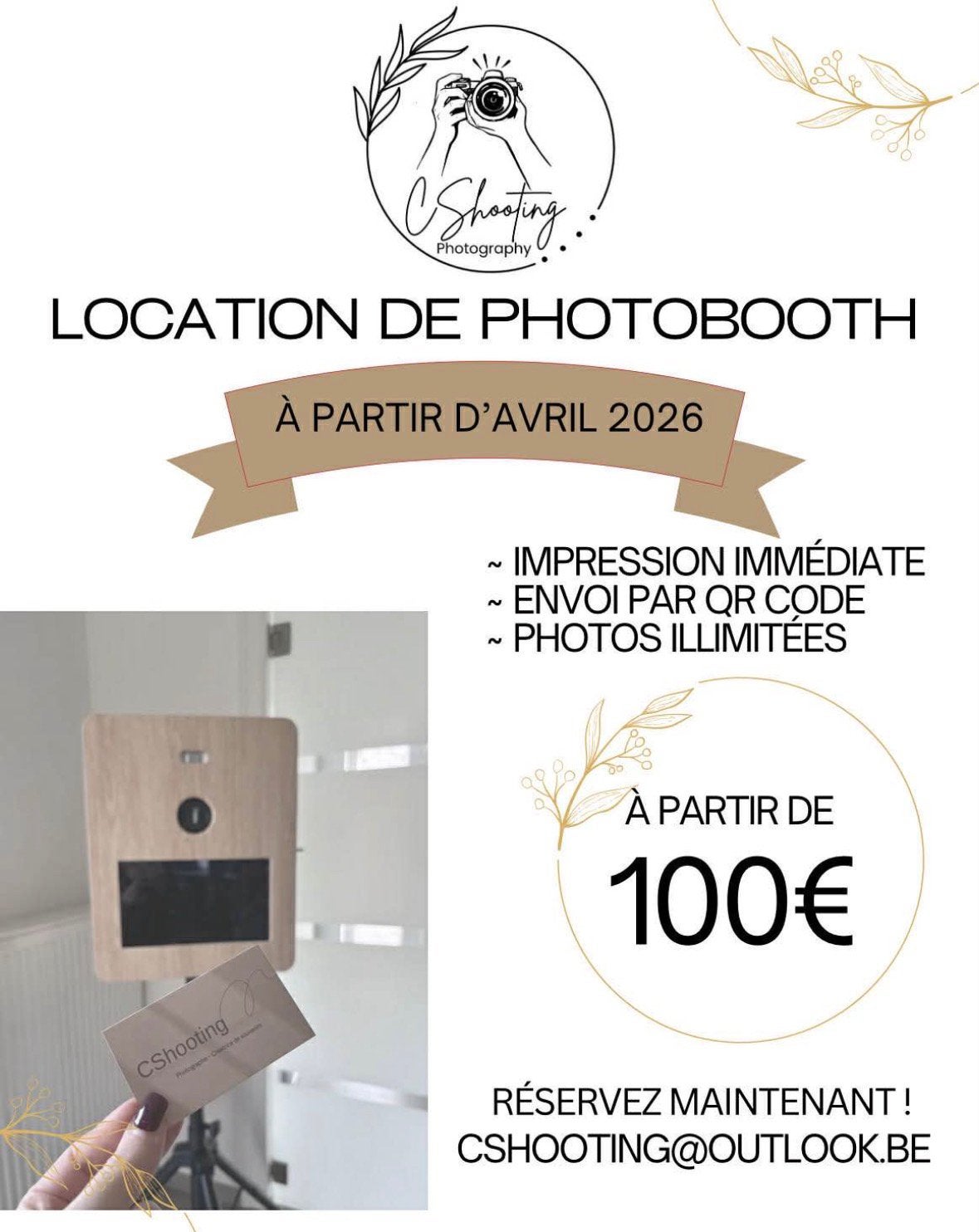 Photobooth promo d été reserver description première photo, Enlèvement, Comme neuf