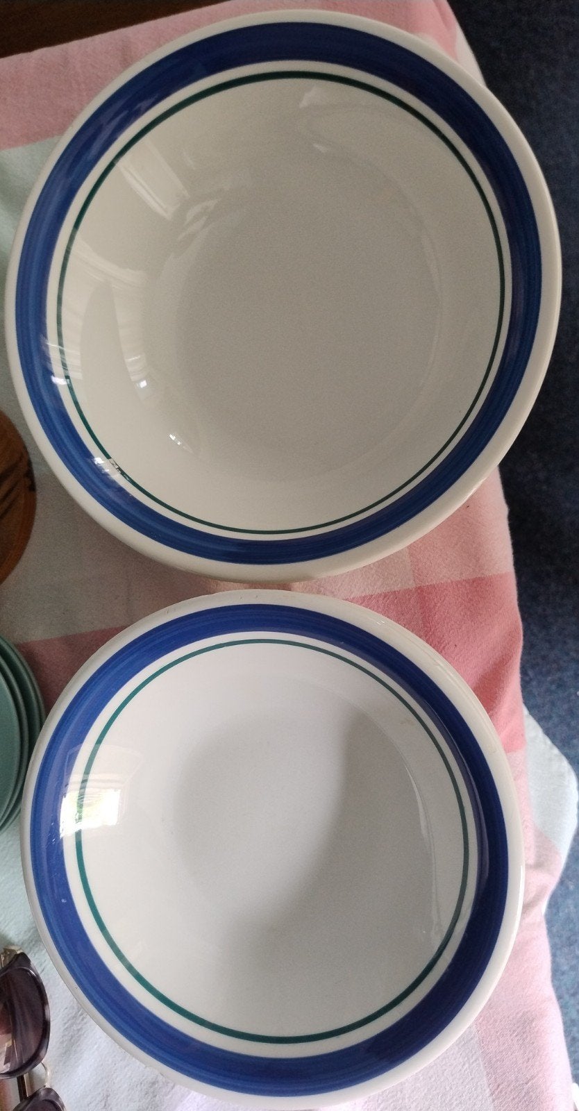Lot grand saladier+ 6 assiettes creuses, Enlèvement, Utilisé, Céramique, Assiettes(s)