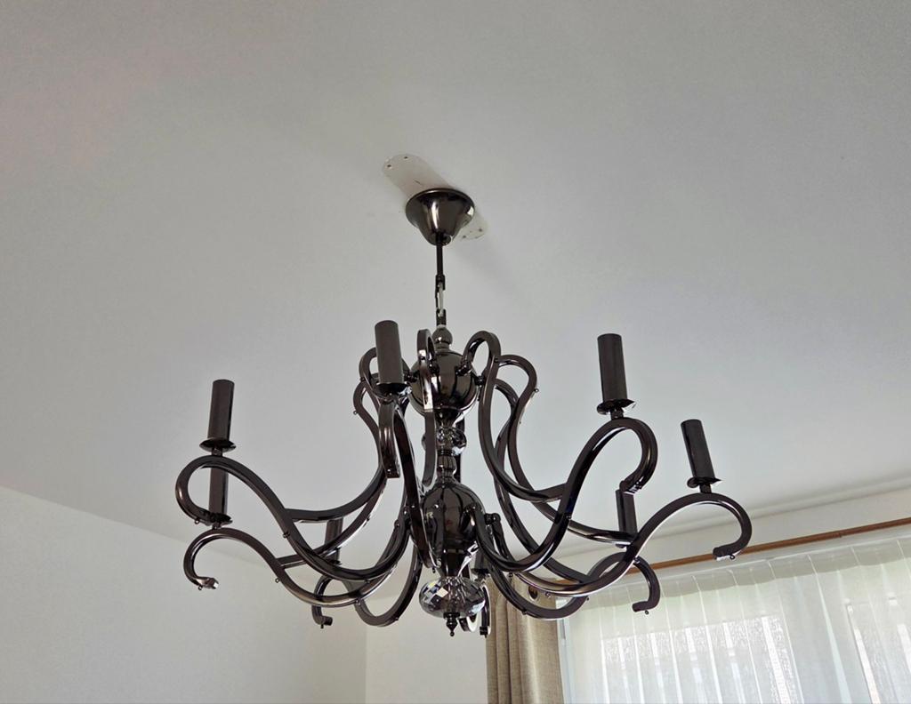 Lustre chandelier noir brillant style moderne baroque NEUF, Enlèvement, Neuf, Moderne baroque