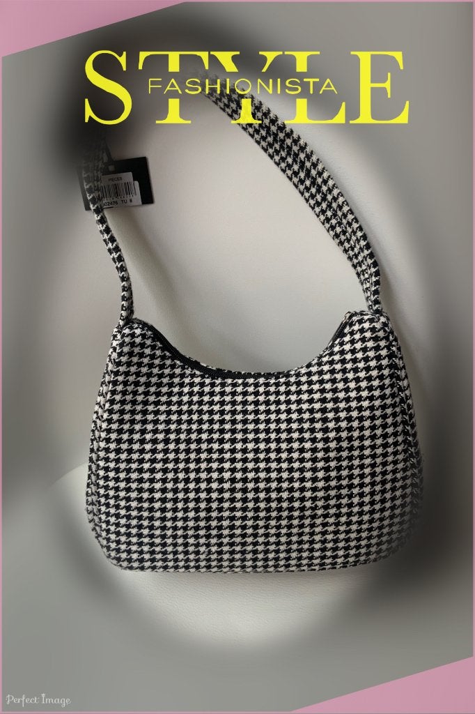 Sac Pieces motif pied-de-poule noir et blanc, Enlèvement ou Envoi, Neuf, Blanc, Autres marques