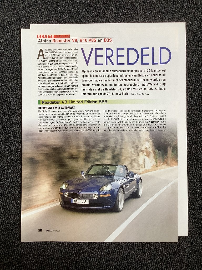 Artikel Alpina, Boeken, Auto's | Folders en Tijdschriften, Ophalen of Verzenden, Zo goed als nieuw, Overige merken