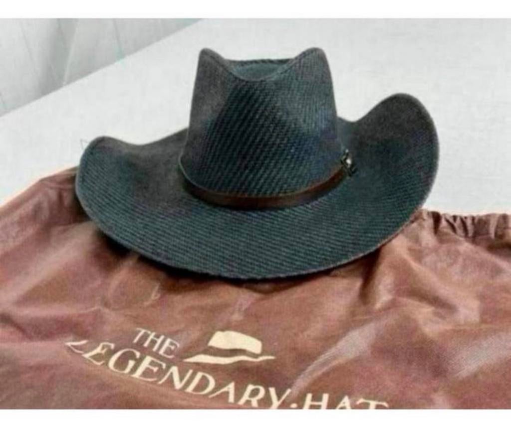 The Legendary Hat Zwart zwarte hoed 57 luxe cowboy western, Ophalen of Verzenden, Nieuw, 57 cm (M, 7⅛ inch) of minder, Hoed