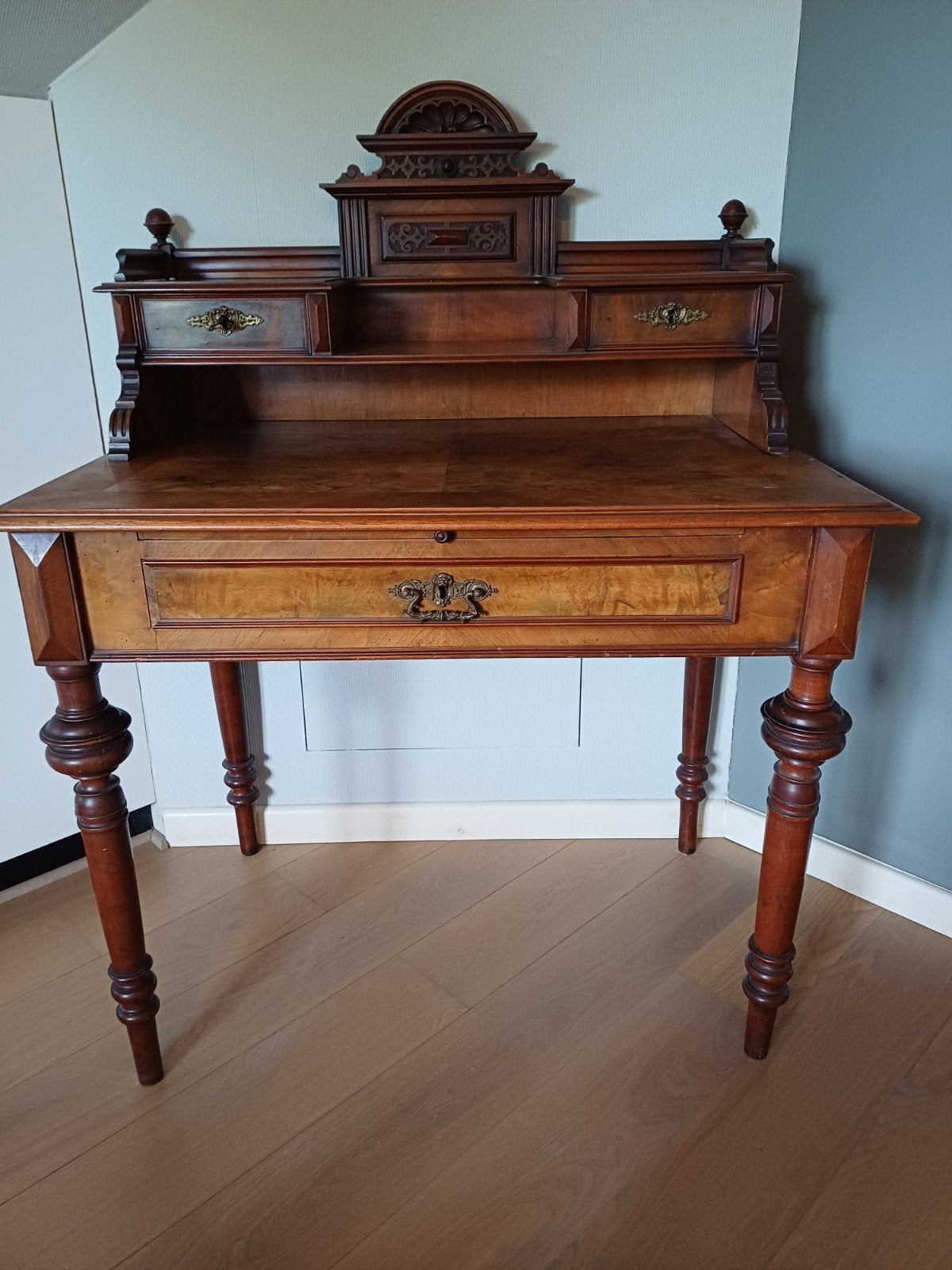 Antieke Mahonie Secretaire Dame, Ophalen