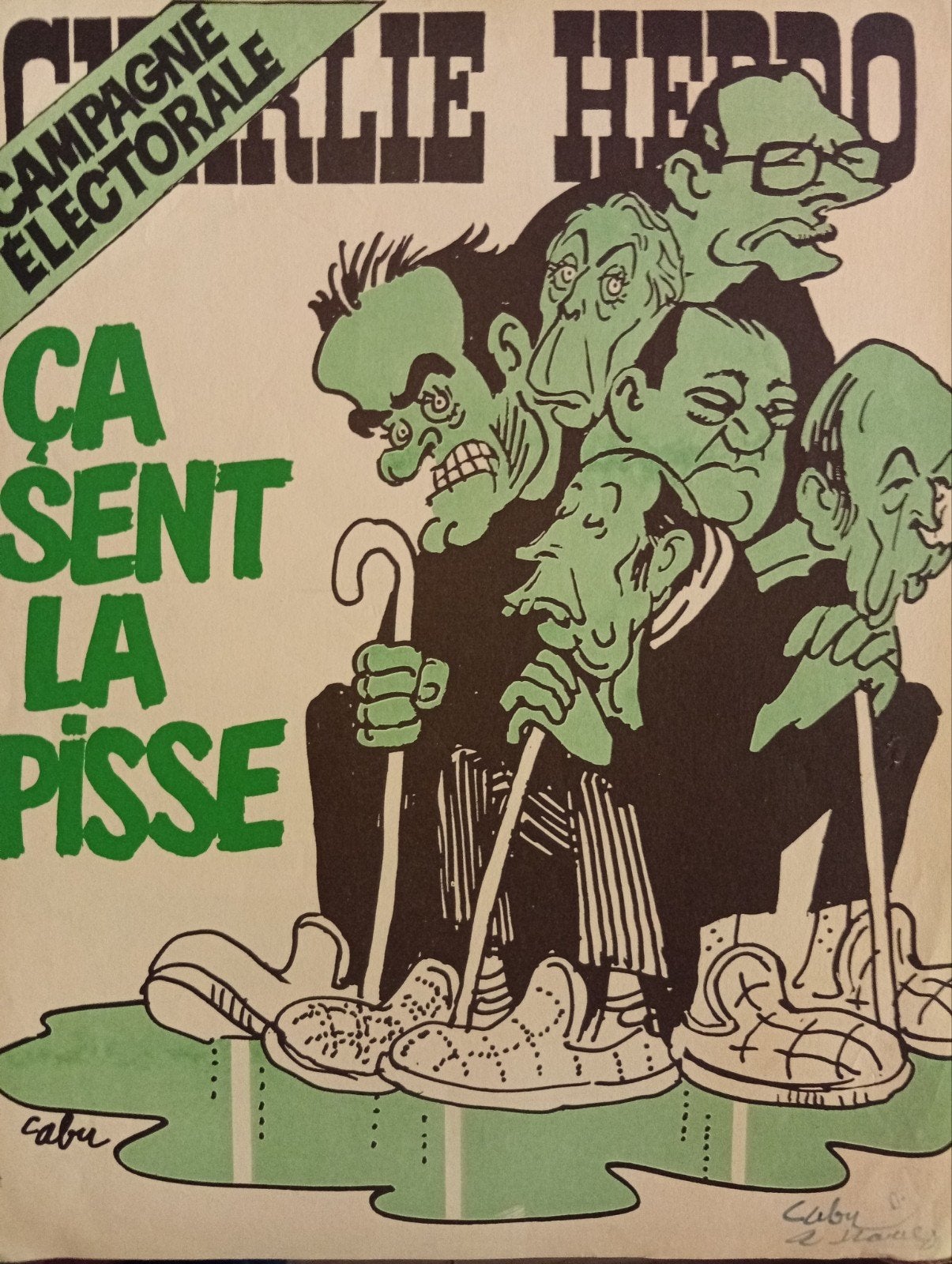 Charlie Hebdo. 1978. Promotieposter van CABU. Ondertekend, Ophalen of Verzenden