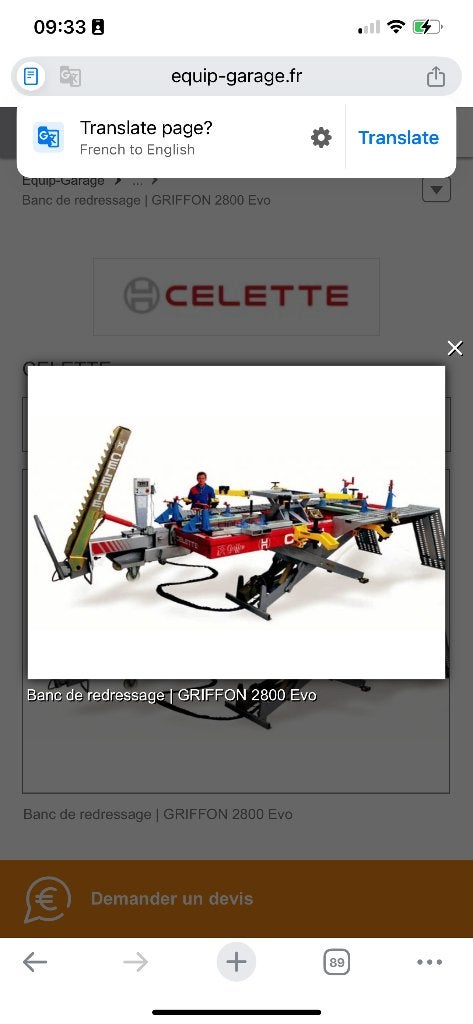 Richtbank celette griffon 2800 evo 2x heftbrug , brug, Autos : Divers, Outils de voiture, Enlèvement ou Envoi, Utilisé