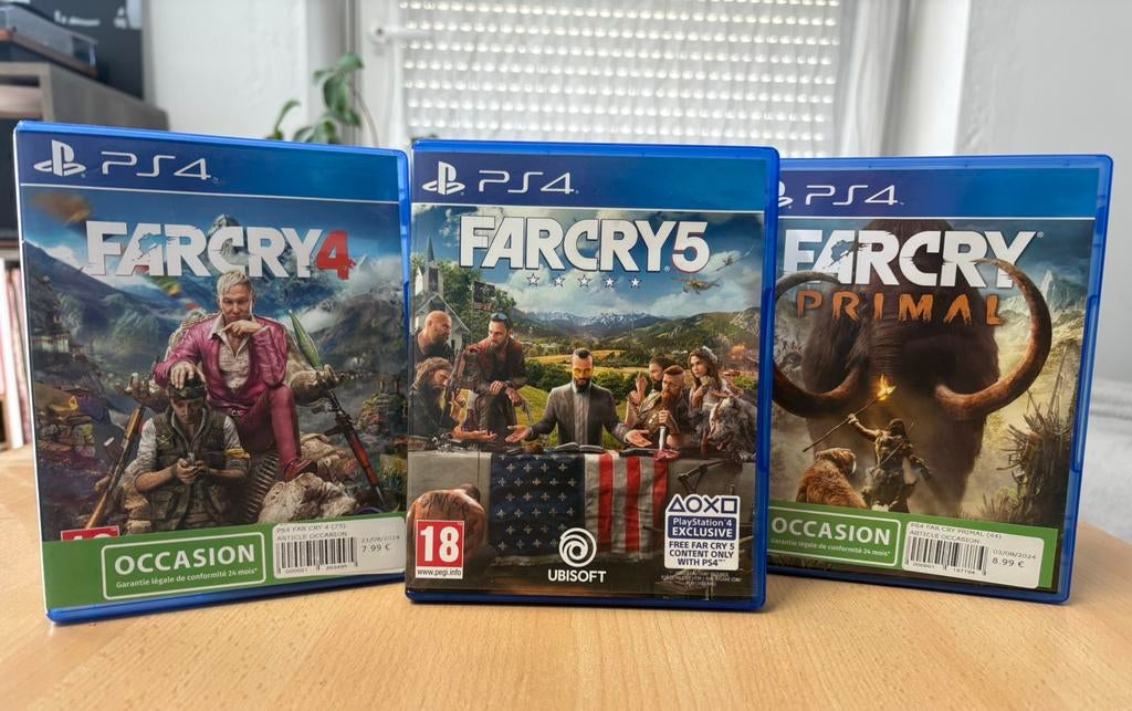 Lot Far Cry PS4 — 4 + Primal + 5 — très bon état, Games en Spelcomputers, Ophalen