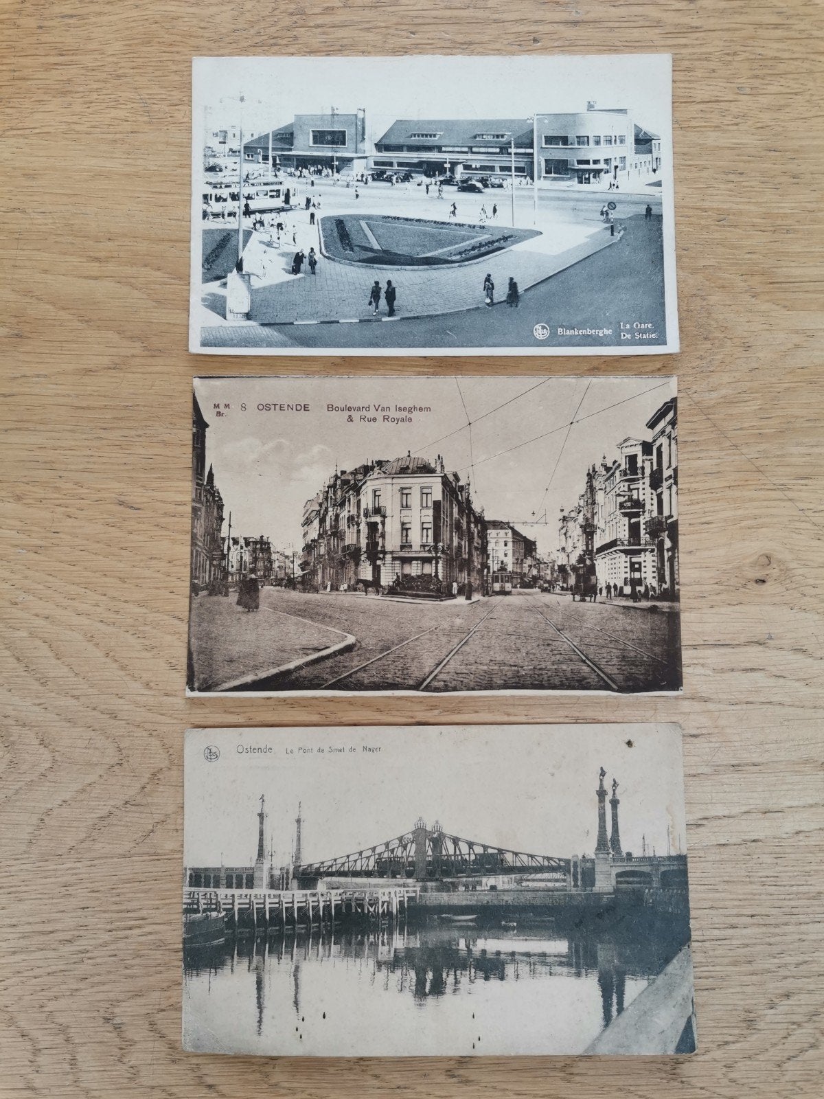 Train/tram/bus : 3 cartes postales., Collections, Enlèvement ou Envoi, Tram