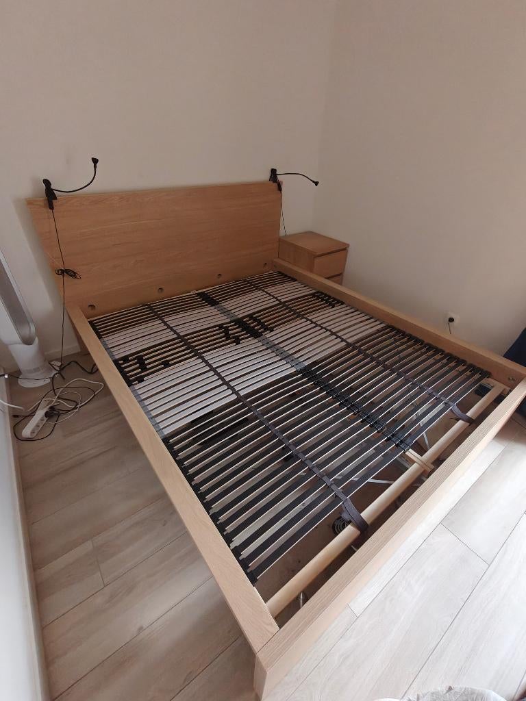 Bed Malm IKEA, Huis en Inrichting, Ophalen, Overige kleuren, Tweepersoons, Zo goed als nieuw