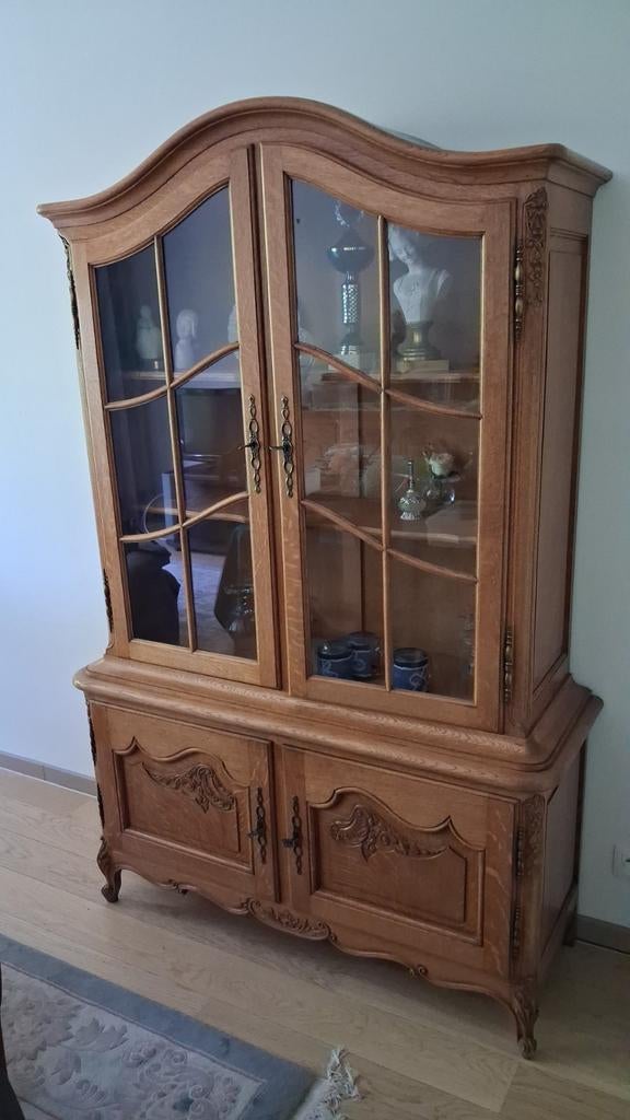 VITRINE, Huis en Inrichting, Ophalen, 100 tot 150 cm, Eikenhout, Zo goed als nieuw