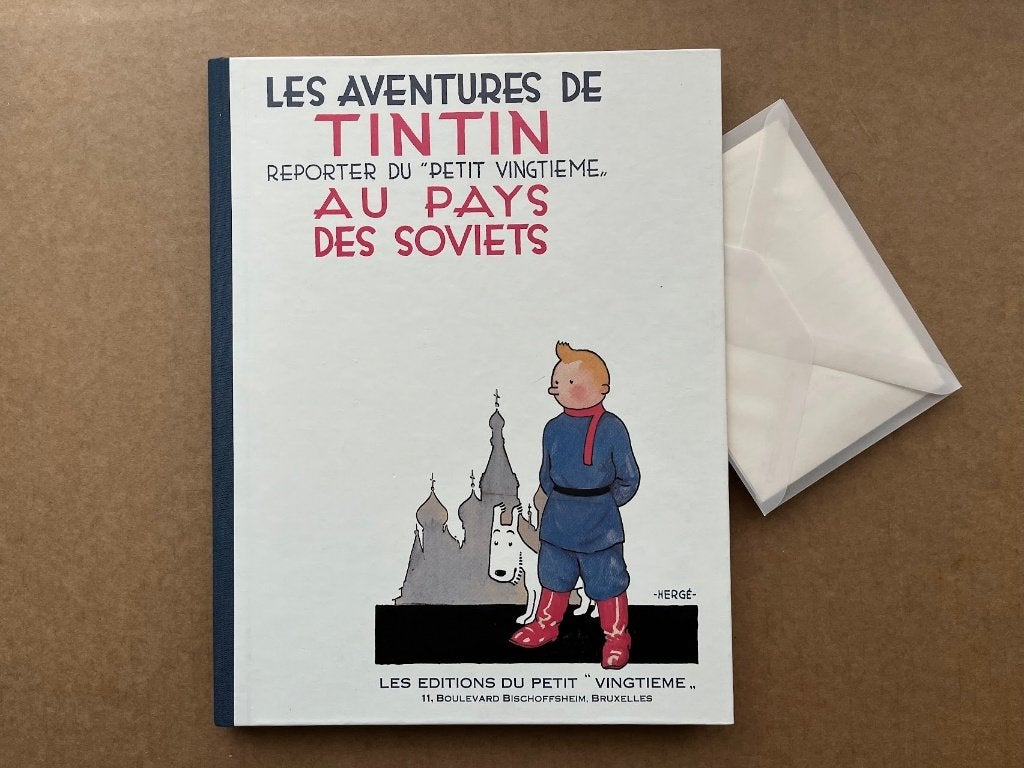Tintin au pays des soviets+LETTRE- Hergé- Fac-similé 1981N&B, Ophalen of Verzenden
