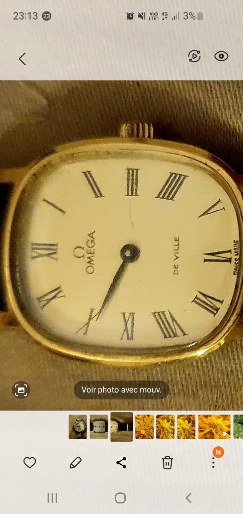 Omega dameshorloge > De Ville < plaqué or > 1960 vintage, Handtassen en Accessoires, Ophalen, Polshorloge, 1960 of later, Verguld