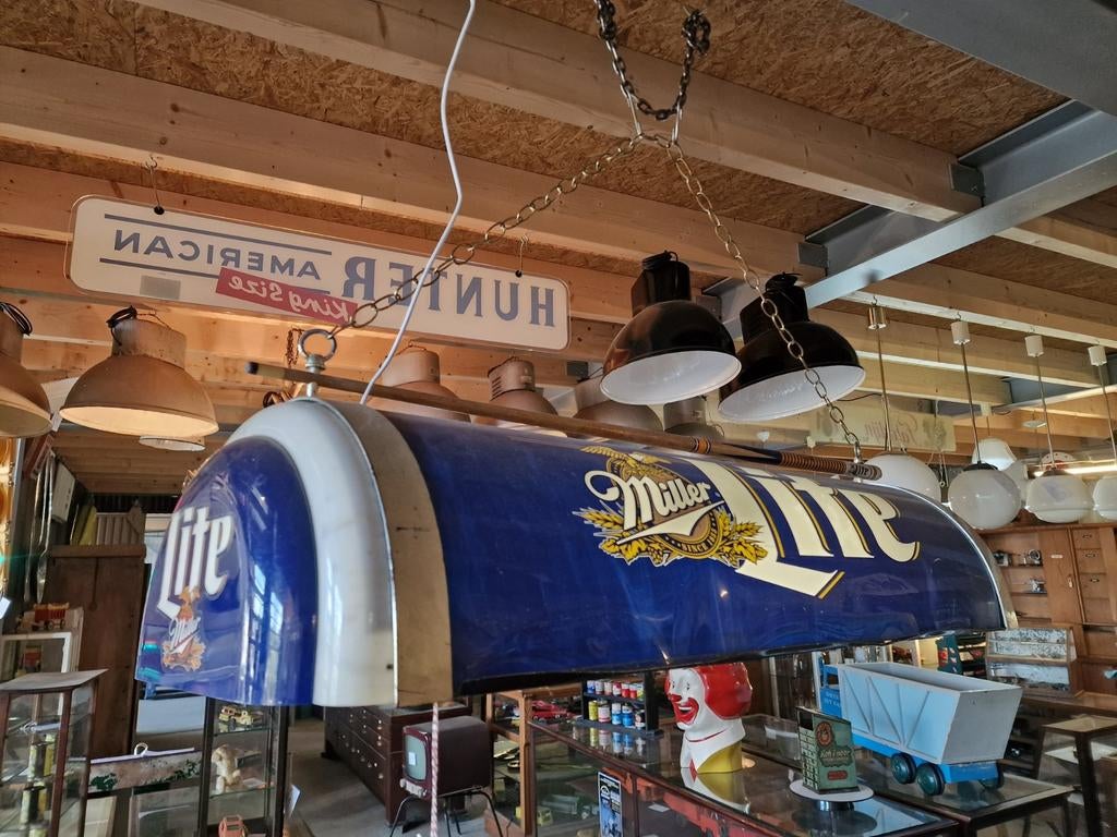 Usa cafés lampen. Lite miller. Budweiser, Ophalen, Gebruikt, Lichtbak of (neon) lamp