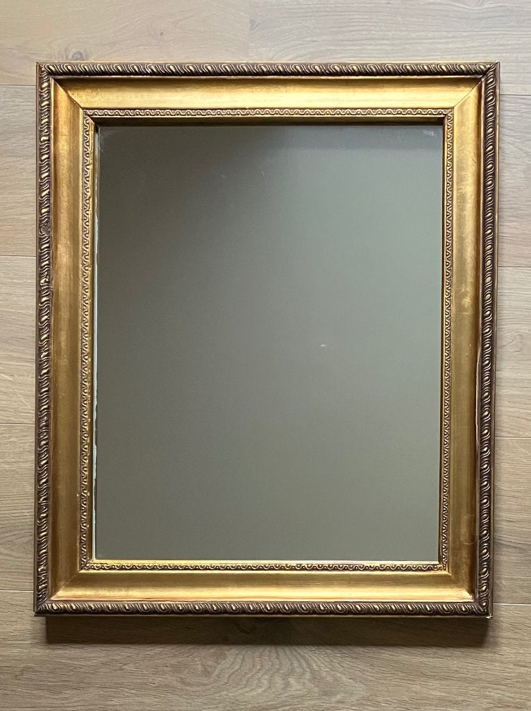Oude spiegel in vergulde houten kader 51 x 61,5 cm, Huis en Inrichting, Woonaccessoires | Spiegels, Ophalen