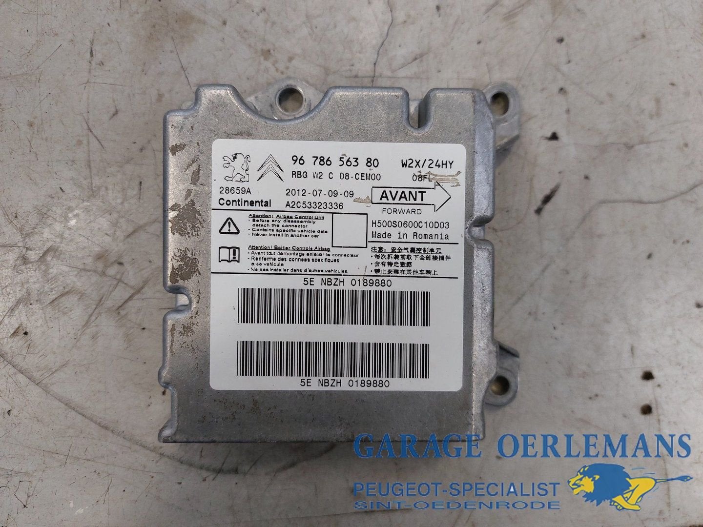 airbag module peugeot 508 hybrid 9678656380, -, Utilisé, -, ARN reconnu