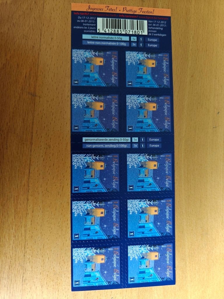 2012 Kerstzegels OBP B 134. Europa - tarief 1., Postzegels en Munten, Met stempel, Ophalen of Verzenden, Postfris, Postfris