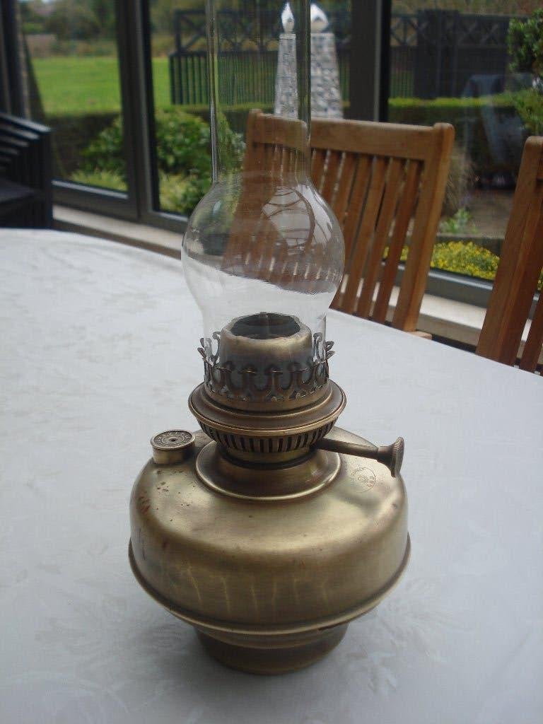 messing olielamp, Antiek en Kunst, Ophalen of Verzenden