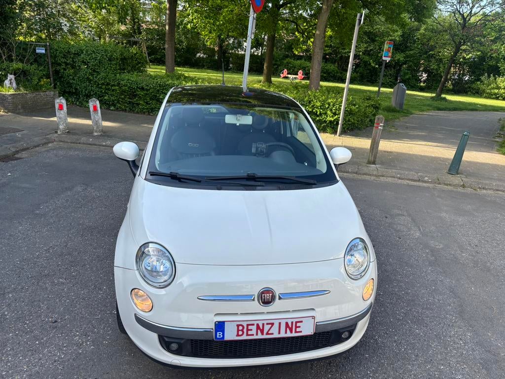 Fiat 500 1.2 benz 81000 km 2013 garantie!, 4 cilinders, Wit, Leder, 119 g/km