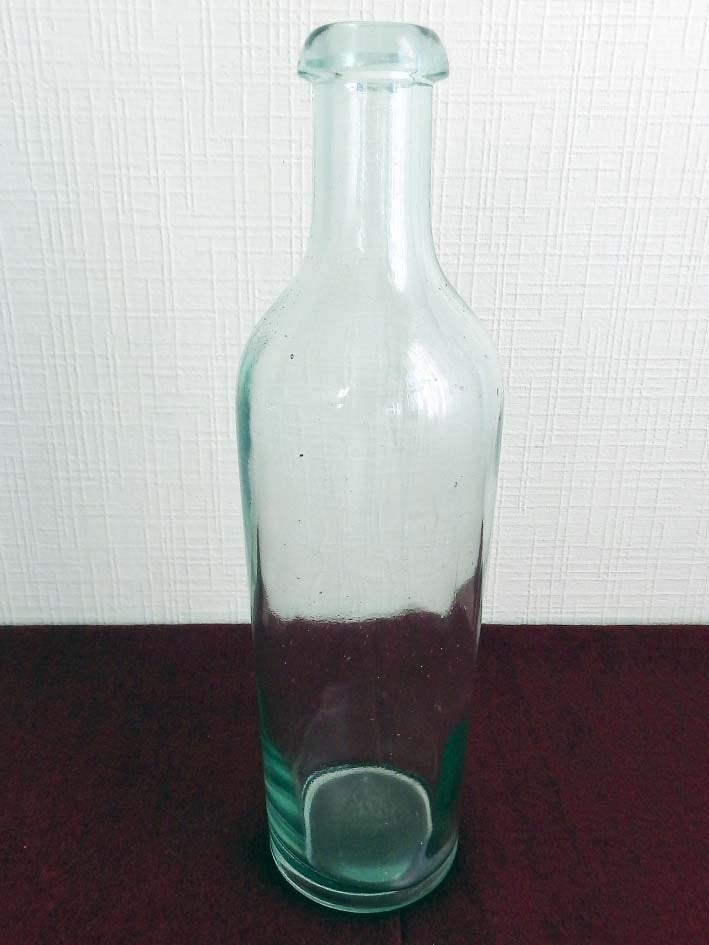Gladde Ronde Antieke/Vintage Glazen Fles., Ophalen