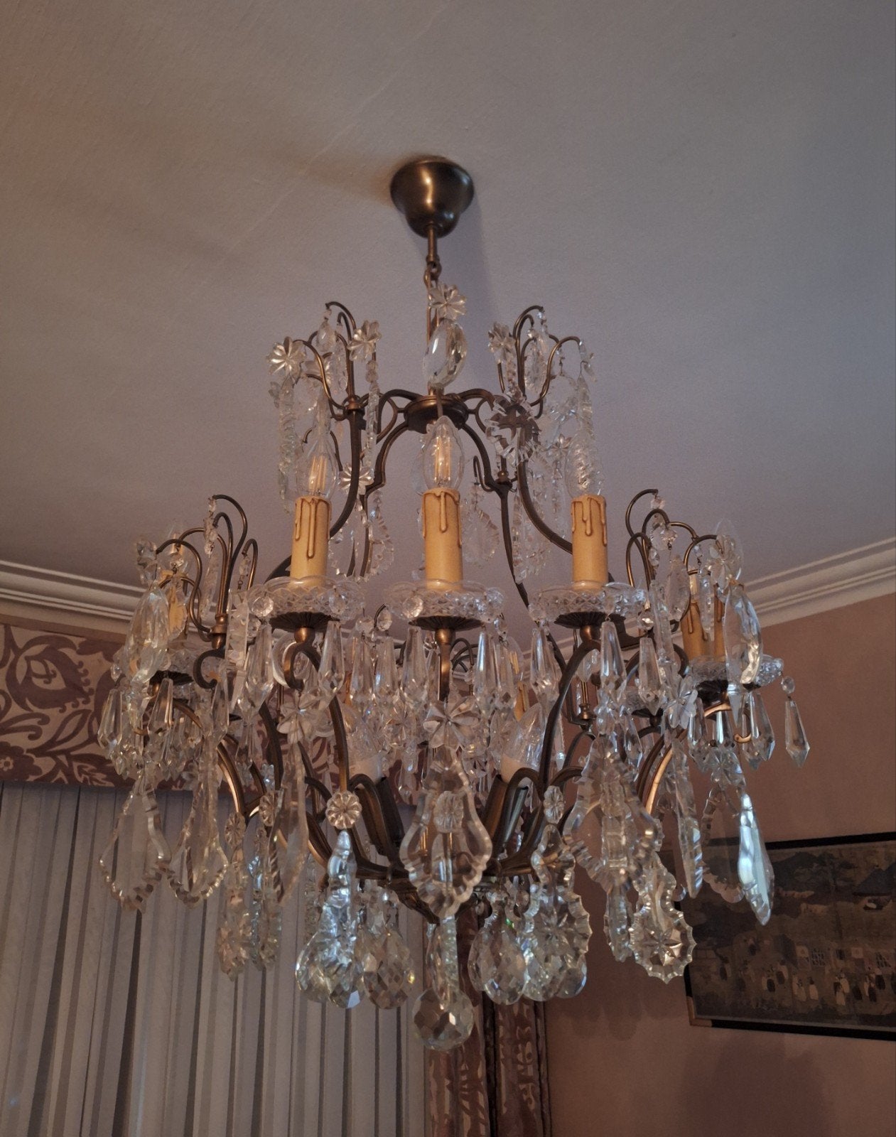Lustre cage français ancien style Louis XV, Enlèvement