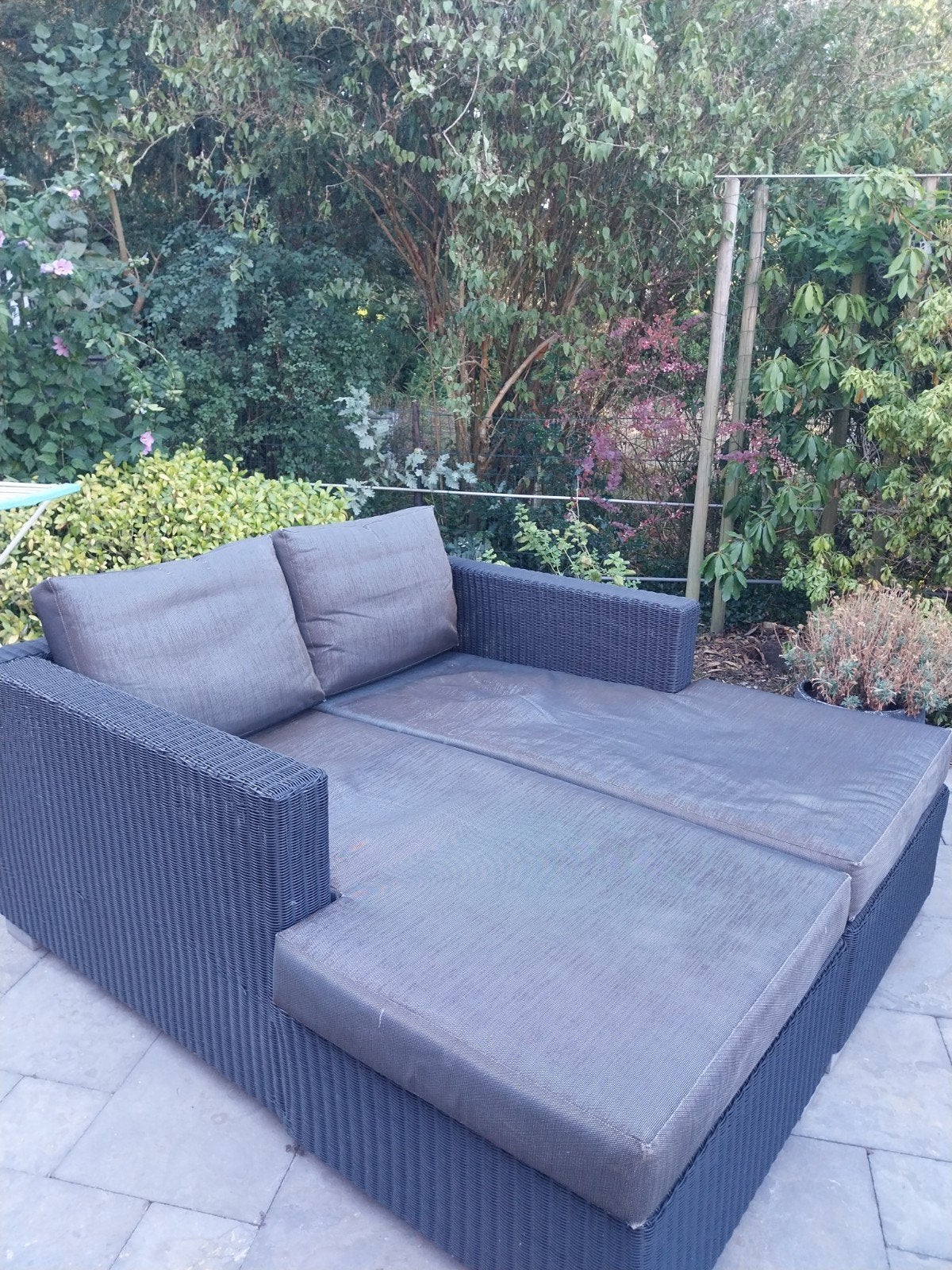 Zonnebed wicker, Tuin en Terras, Tuinsets en Loungesets, Ophalen, Wicker