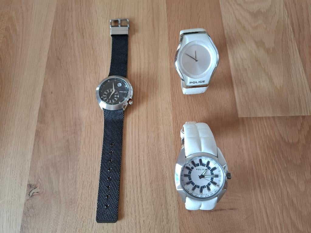3 x Police horloge, Ophalen, Zo goed als nieuw