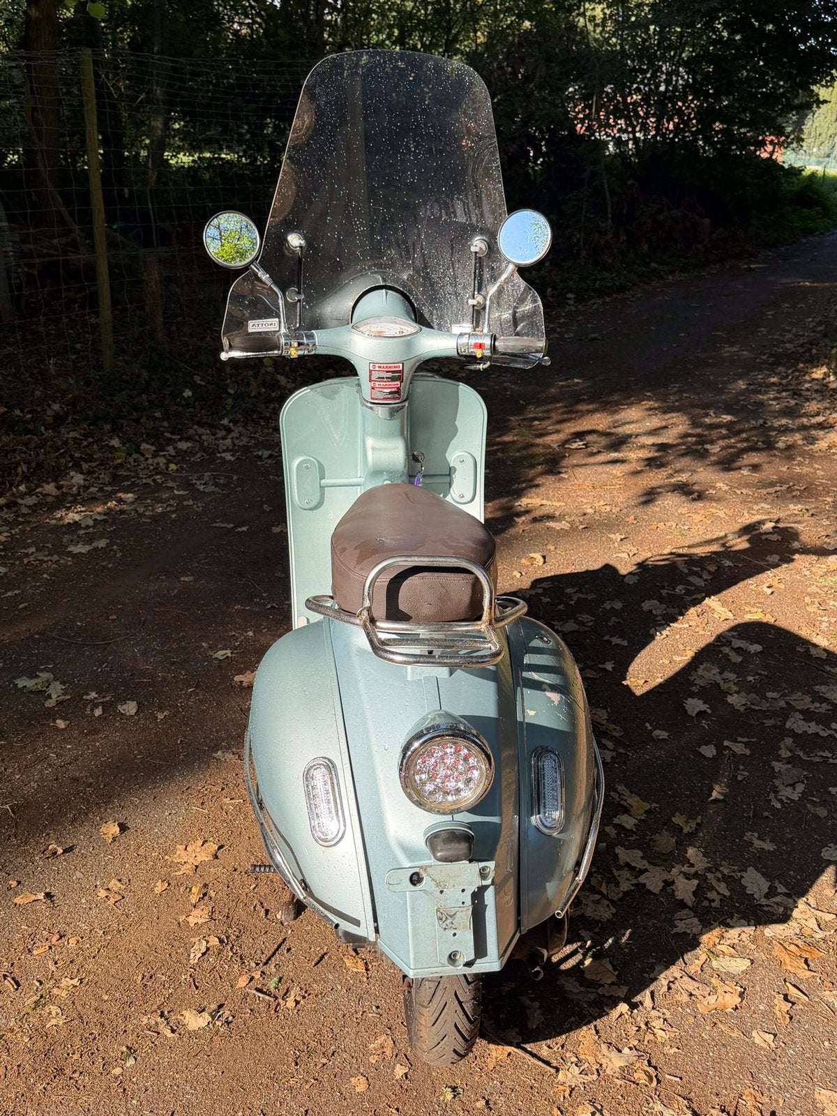 Lichtblauwe retro scooter a-klasse, Ophalen of Verzenden, Gebruikt