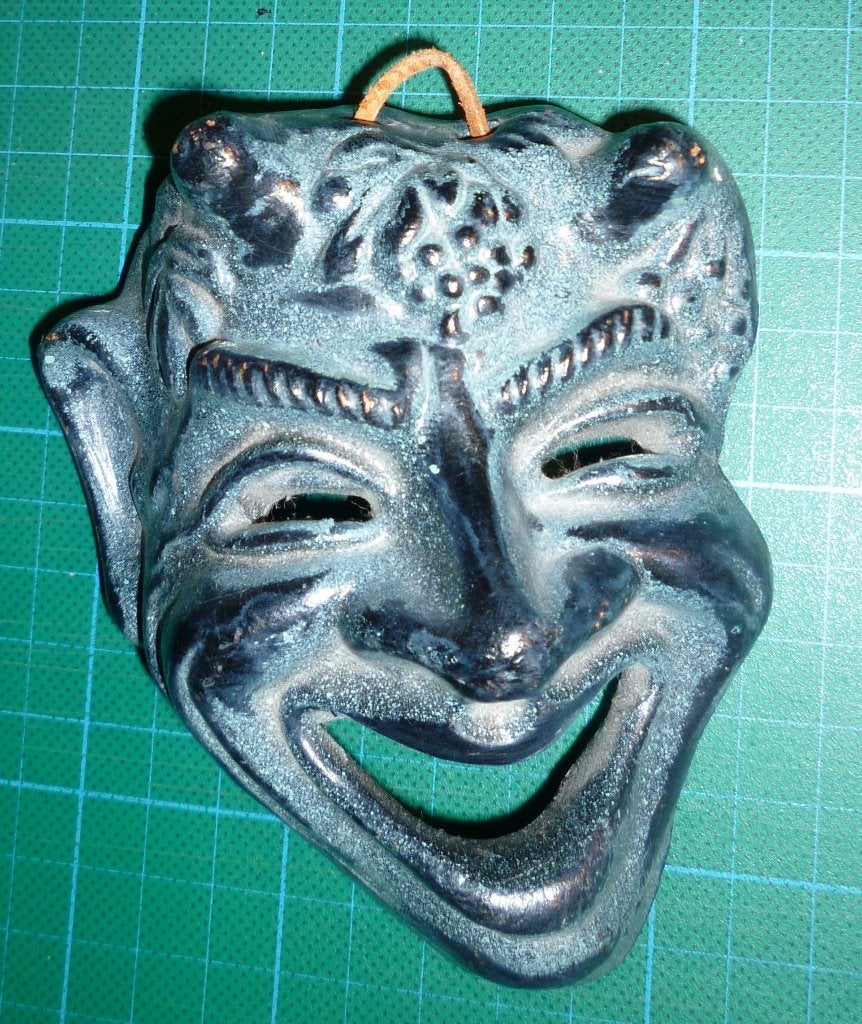 Masque mural grec – Style satyrique – 12 cm, Enlèvement ou Envoi, Neuf
