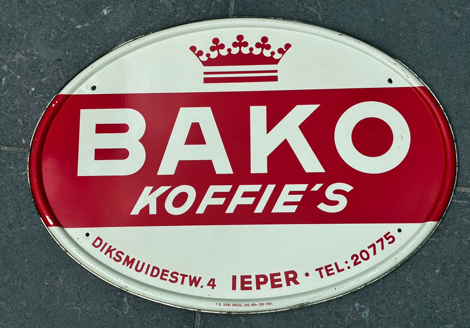 Panneau publicitaire pour le café d'Ypres, Collections, Enlèvement, Utilisé, Panneau publicitaire