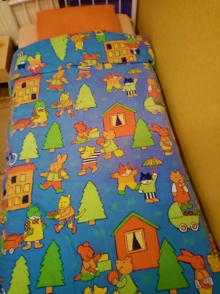 eenpersoons dekbedovertrek + kussensloop, Maison & Meubles, Chambre à coucher | Linge de lit, Comme neuf, Housse de couette, Une personne