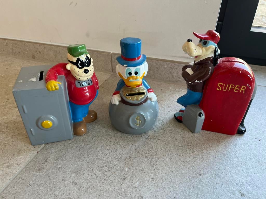 Tirelires vintage Disney, Collections, Enlèvement, Utilisé, Pierre, Poterie ou Céramique, Figurine de Bande dessinée ou de Dessin animé