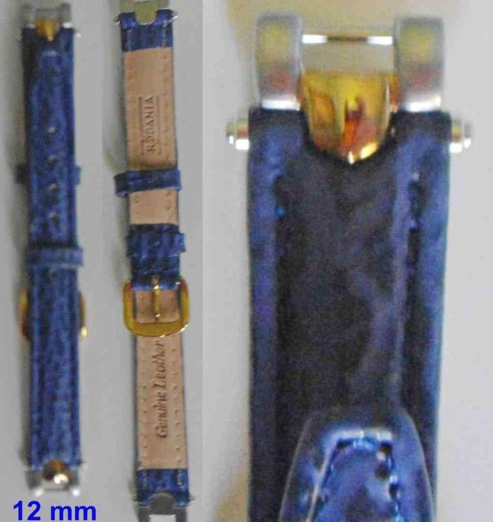 Bracelet Rodania cuir bleu requin, 12 mm, attaches bicolores, Bijoux, Sacs & Beauté, Bracelets, Neuf, Cuir, Bleu, Enlèvement ou Envoi