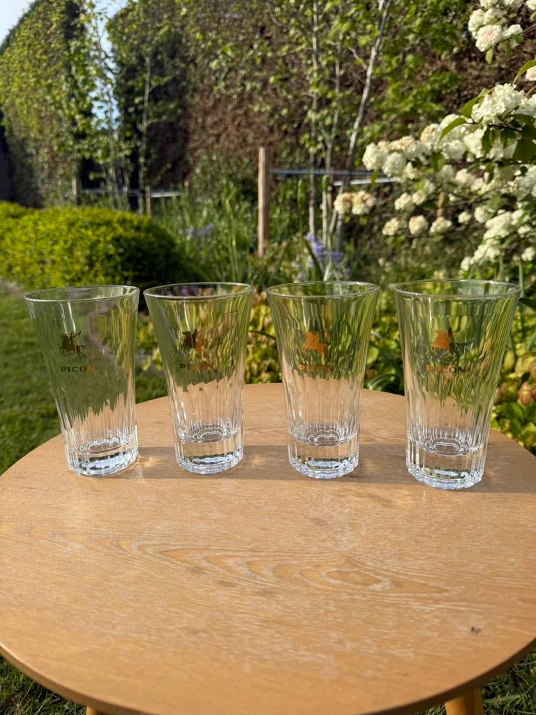 Vier vintage Picon glazen, Verzamelen, Glas en Drinkglazen, Ophalen of Verzenden, Zo goed als nieuw