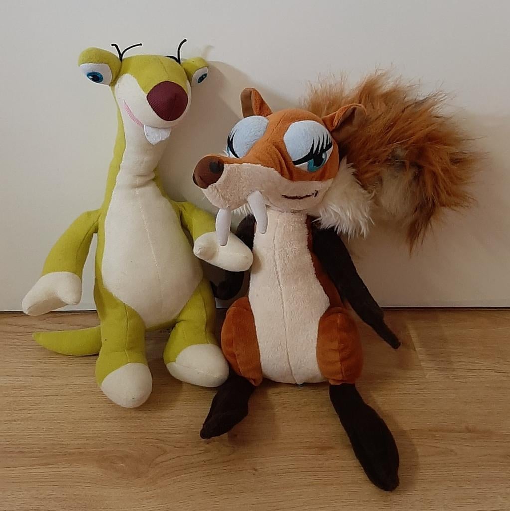 2 knuffels/pluche Ice Age Disney (als geheel of per stuk), Kinderen en Baby's, Disney, Disney, Ophalen of Verzenden, Zo goed als nieuw