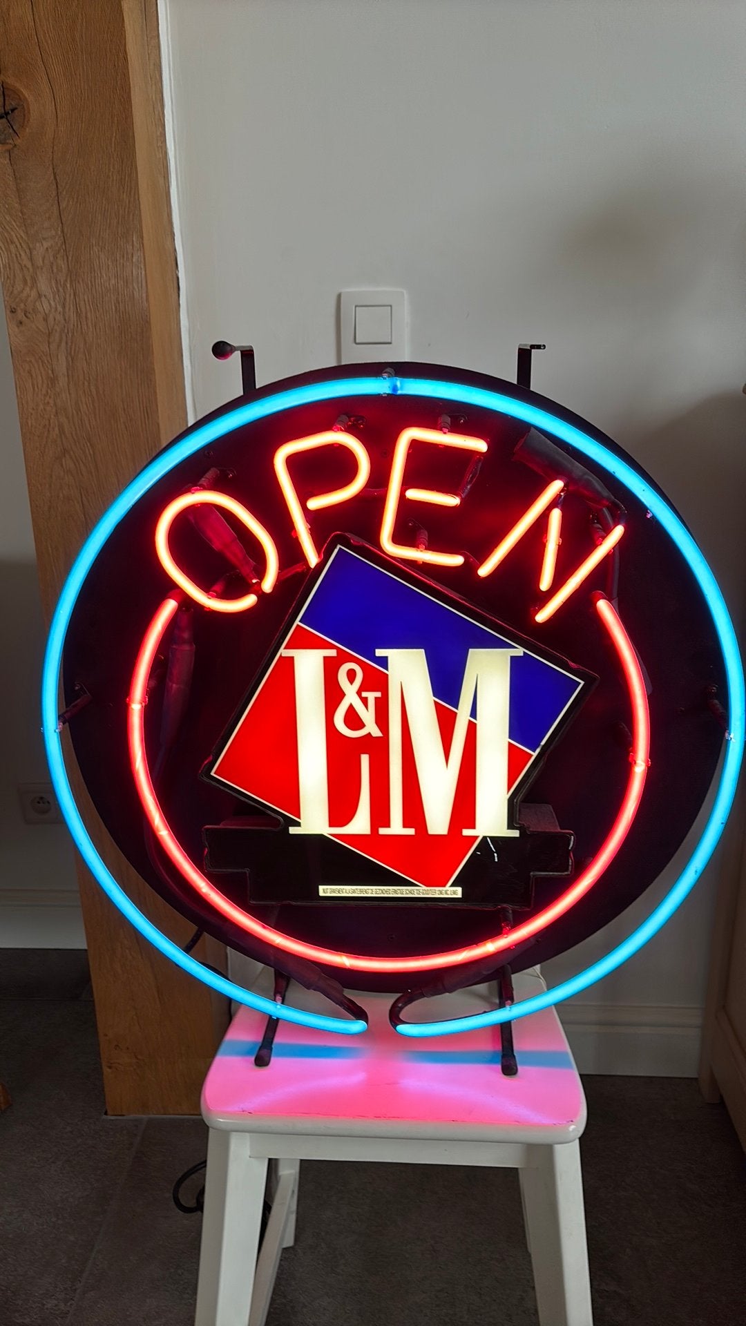 Lichtreklame neon L&M, Verzamelen, Ophalen, Zo goed als nieuw