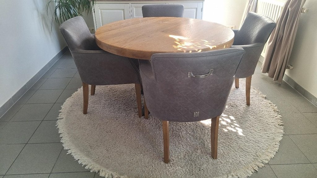 4 prachtige grijze landelijke stoelen Riviera Maison, Enlèvement, Utilisé