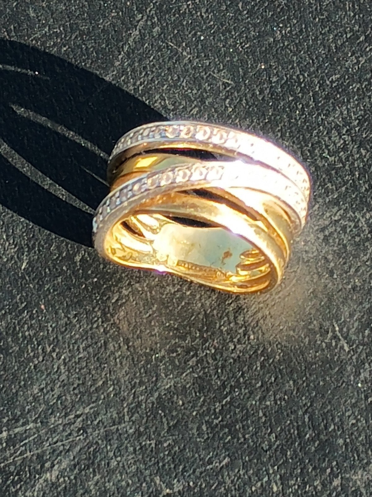 NIEUW Geel- en witgouden ring met stenen, 20 of groter, Geel, Nieuw, Ophalen of Verzenden