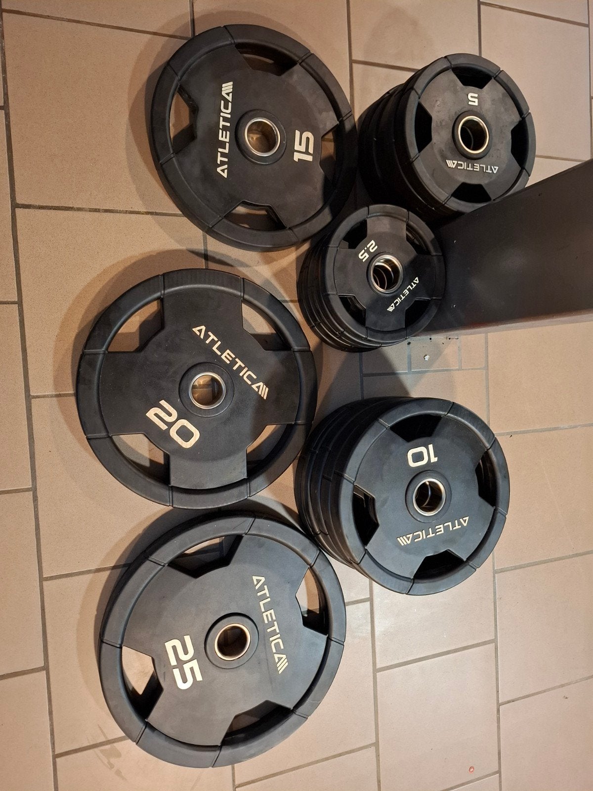lot disque en caoutchouc 5.5, Sport en Fitness, Ophalen, Zo goed als nieuw, Overige typen