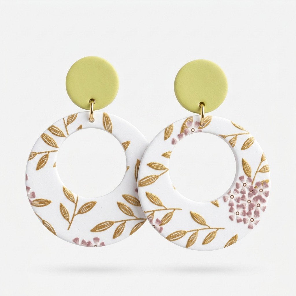 Ronde oorbellen, Bijoux, Sacs & Beauté, Neuf, Vert, Autres matériaux, Pendantes