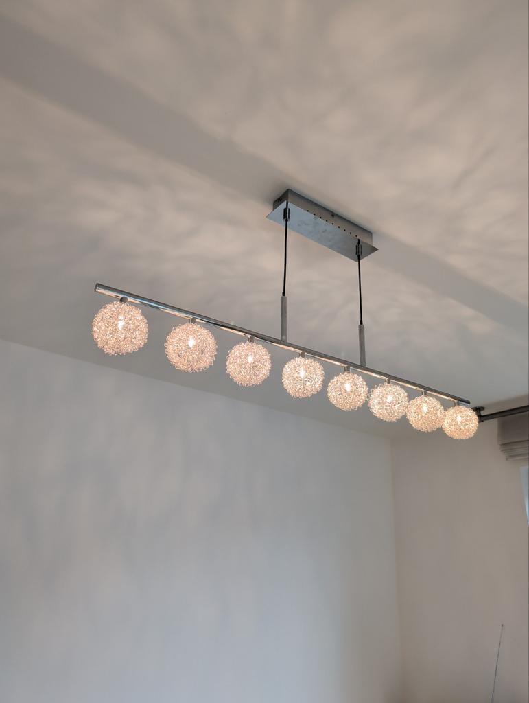 Lange balklamp (8-lichts), Huis en Inrichting, Lampen | Plafondlampen, Ophalen