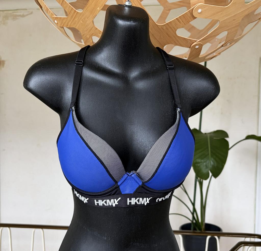 Hunkemöller koningsblauw / zwart sportbeha, mt S, Blauw, Ophalen of Verzenden, Fitness of Aerobics, Maat 36 (S)
