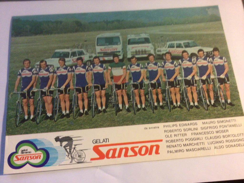 Wielerkaart 1976 team Sanson francesco moser, Verzenden, Zo goed als nieuw
