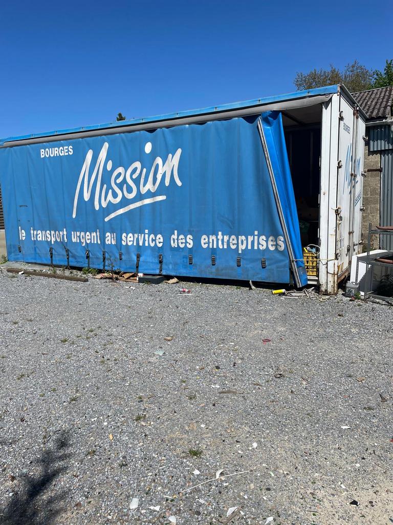 Vrachtwagenopbouw met schuifzeil 7m60 x 2m60, Ophalen, Gebruikt, Overige merken, Overige Auto-onderdelen
