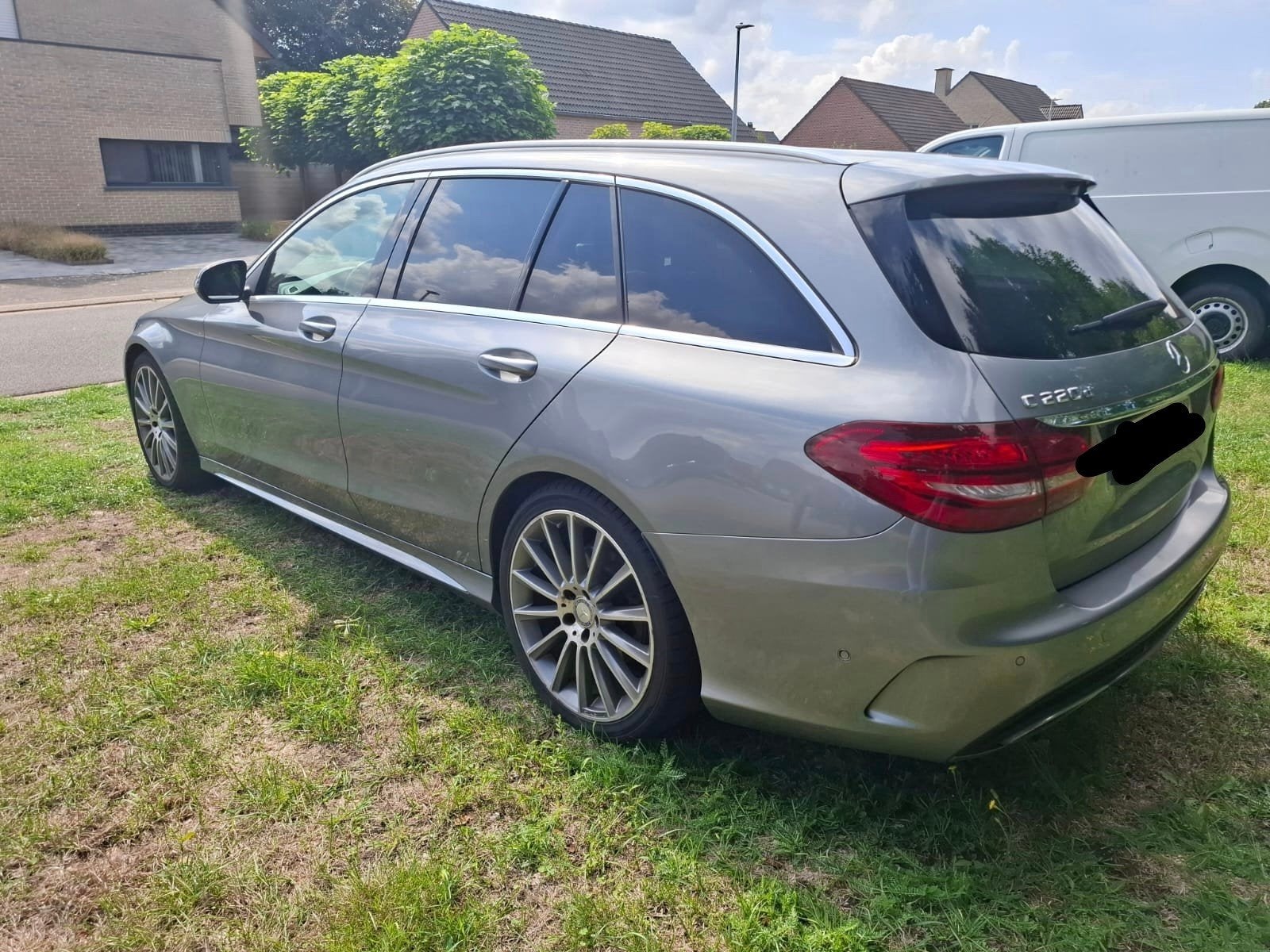 Mercedes Break AMG-Line Bleutec Classe C 2016 - 6B Diesel, Autos, Cuir, Argent ou Gris, Achat, Euro 6