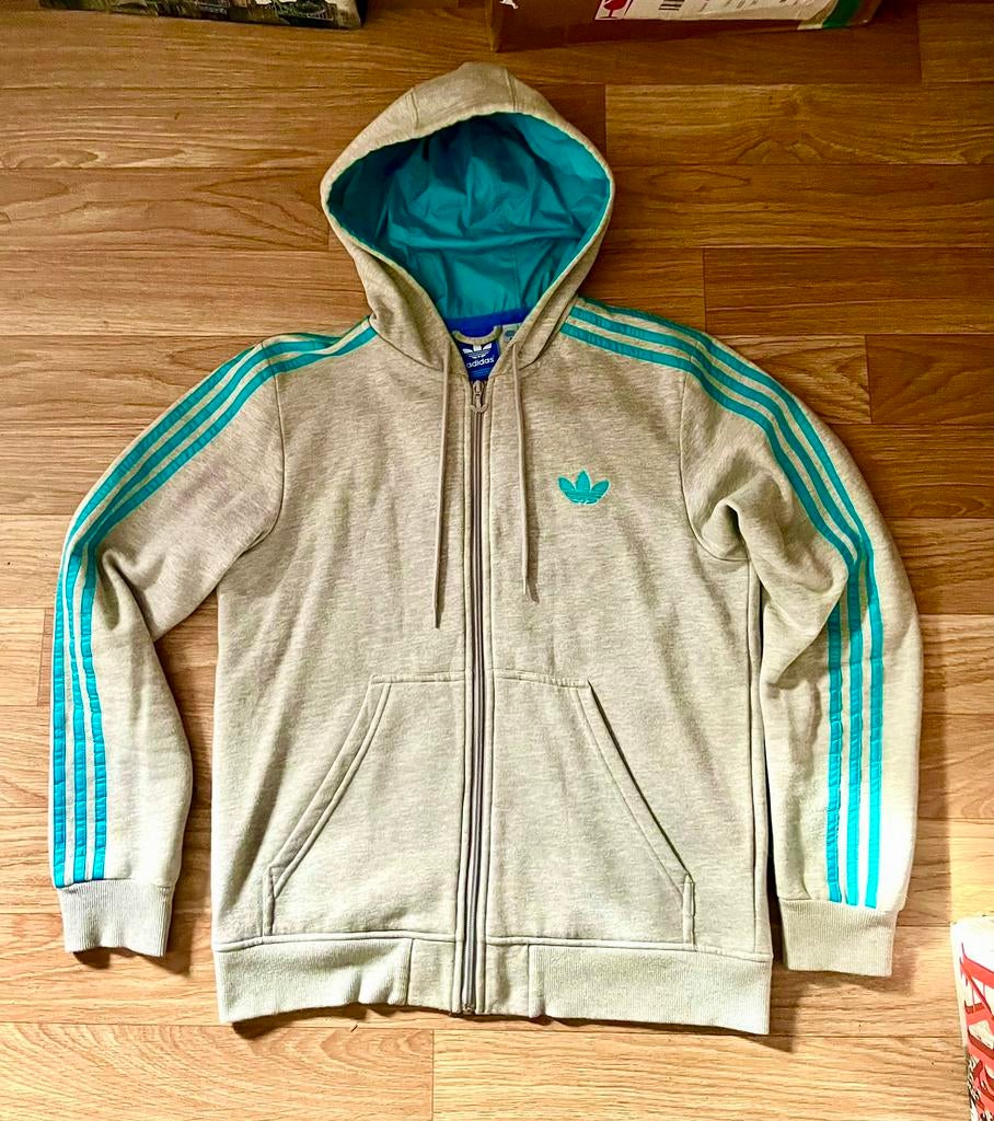 Adidas grijsblauw vest, Verzenden, Zo goed als nieuw, Maat 48/50 (M), Grijs